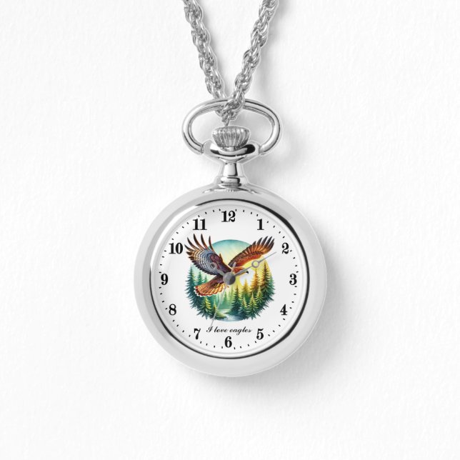 Niedliche Adlervogelliebhaber Armbanduhr (Vorderseite)