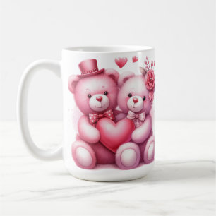 NIEDLICHE ADORBALE PINK VALENTINE TEDDY BEARS KAFFEETASSE