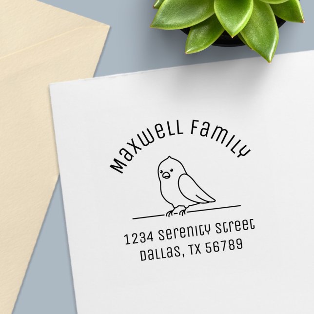 Niedliche Adresse der Papagei-Vogelfamilie Permastempel (Von Creator hochgeladen)