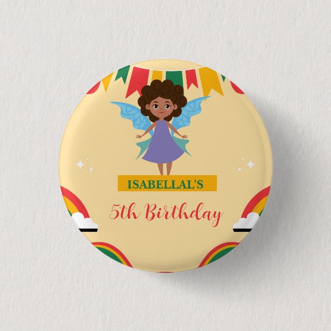 Niedliche afengelsafrikanische Mädchen Geburtstag Button (Vorderseite)