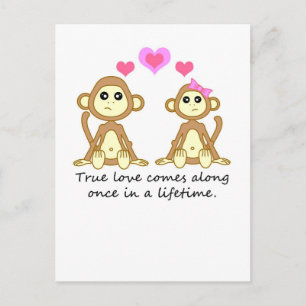 Niedliche Affen - Die wahre Liebe kommt... Postkarte