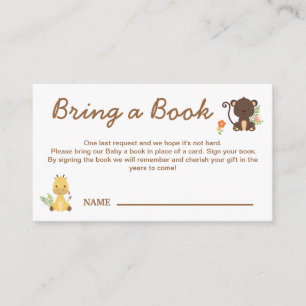 Niedliche Affen Giraffe Buch für ein Baby Begleitkarte