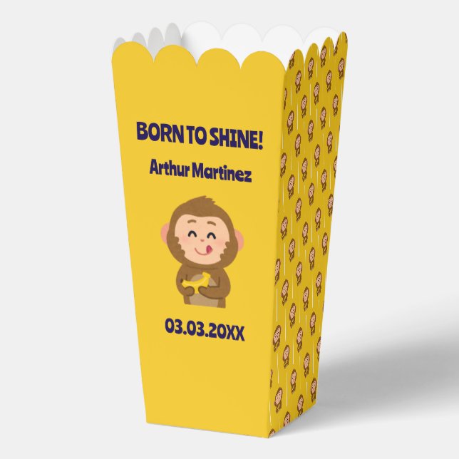 Niedliche Affen Thema Kinderdusche Geschenkschachtel (Vorderseite)