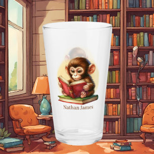Niedliche Affenbuchliebhaber fügen Monogramm hinzu Kaffeetasse