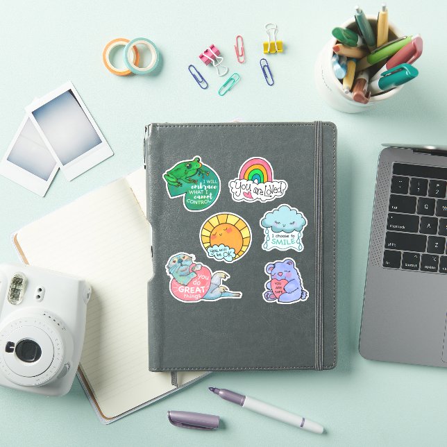Niedliche Affirmation Kids Custom-Cut Vinyl Sticke Aufkleber (iPad Hülle)