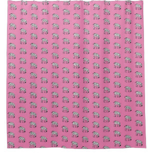 Niedliche afrikanische Kunst, "Rosa und Zebra Must Duschvorhang