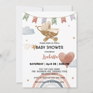 Niedliche afrikanische Mädchen Babydusche Einladung
