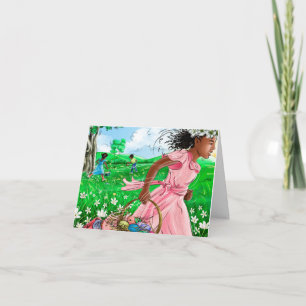 Niedliche Afrikanische Mädchen Ostereijagd  Sweet  Karte