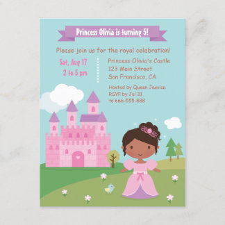 Niedliche Afrikanische Prinzessin Birthday Party Einladung