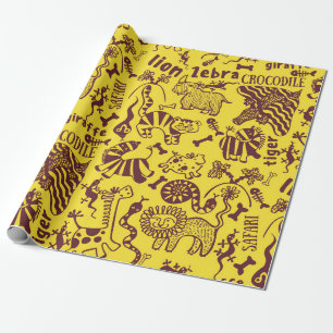 Niedliche afrikanische Tiere nahtlos Geschenkpapier