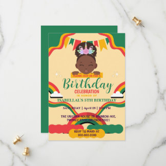 Niedliche afro einhornamerikanische Mädchen Geburt Save The Date