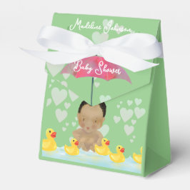 Niedliche Afroamerikaner Babydusche mit Gummihaube Geschenkschachtel
