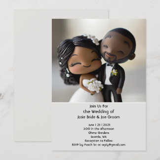 Niedliche afroamerikanische Hochzeit Einladung