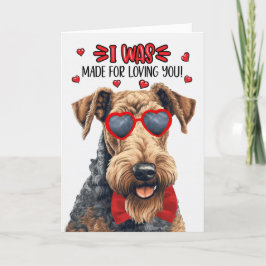 Niedliche Airedale Terrier Dog Liebe Sie Valentine Feiertagskarte