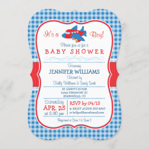 Niedliche Airplane-Baby-Dusche Einladung