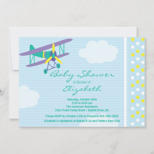 Niedliche Airplane Boy Baby Shower Einladung