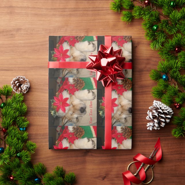 Niedliche Akita Hund Weihnachtsmannmütze Kegel Dek Geschenkpapier (Feiertagsgeschenk)