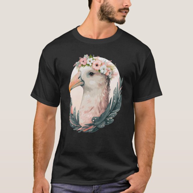 Niedliche Albatross-Blume Kronenwald Tropical B T-Shirt (Vorderseite)