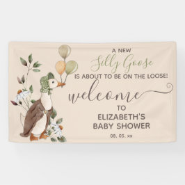 Niedliche Alberne Gänsejunge Kinderdusche Willkomm Banner
