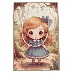 Niedliche Alice Abenteuer Wunderland Waldland Kuns Mittlere Geschenktüte