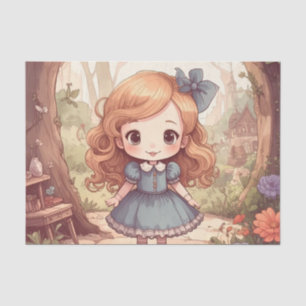 Niedliche Alice Abenteuer Wunderland Waldland Kuns Seidenpapier