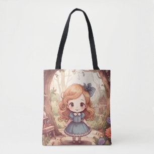 Niedliche Alice Abenteuer Wunderland Waldland Kuns Tasche
