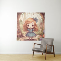 Niedliche Alice Abenteuer Wunderland Waldland Kuns