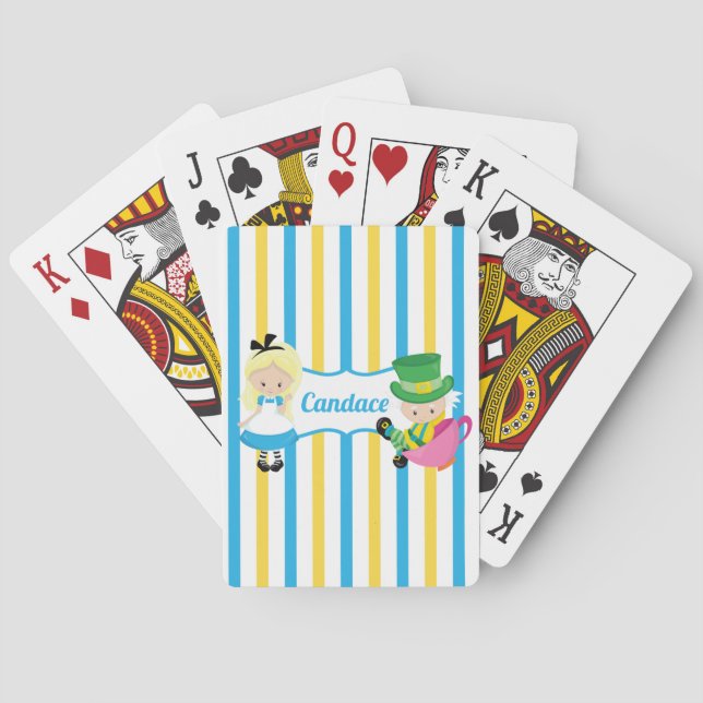 Niedliche Alice im Wunderland Personalisiert Kinde Spielkarten (Rückseite)