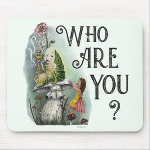 Niedliche Alice im Wunderland und Raupe Art Mousepad