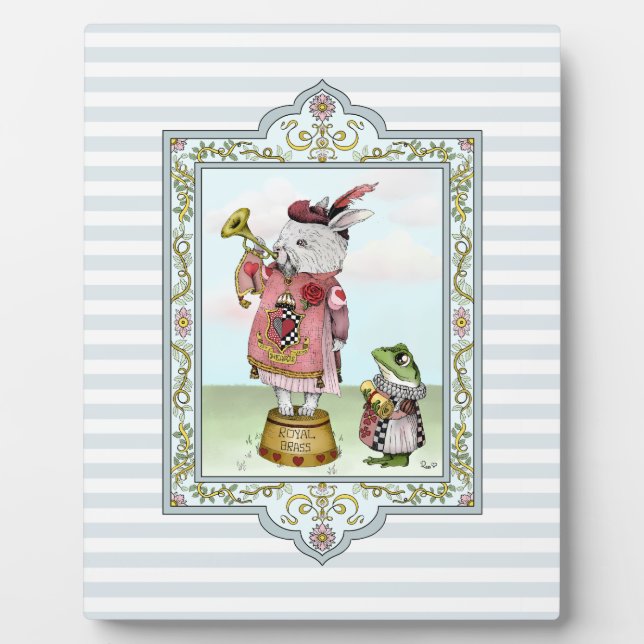 Niedliche Alice im Wunderland Weißes Kaninchen Ost Fotoplatte (Vorderseite)