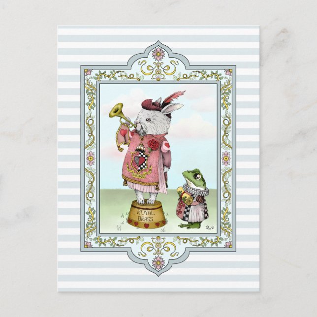 Niedliche Alice im Wunderland Weißes Kaninchen Ost Postkarte (Vorderseite)