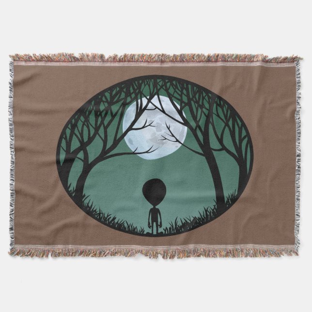 Niedliche Alien Blanket E.T. Alien Gray Throw Blan Decke (Vorderseite)