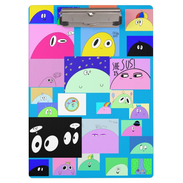 Niedliche Alien Blob Cartoon Funny Sassy Comic Klemmbrett (Vorderseite)