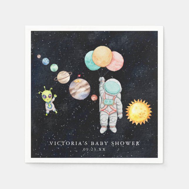 Niedliche Alien des Weltraumamtes | Babydusche Serviette (Vorderseite)