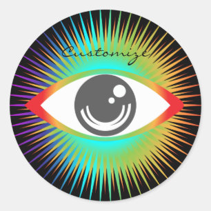 Niedliche Alien Eye Thunder_Cove Runder Aufkleber