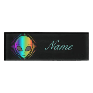 Niedliche Alien Head Thunder_Cove Namenschild