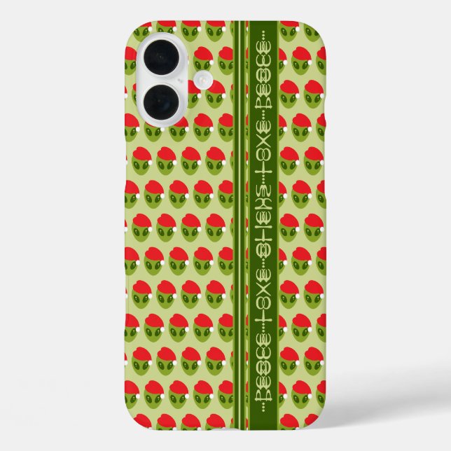 Niedliche Alien in Weihnachtsmannmütze Motiv Ihren iPhone 16 Plus Hülle (Rückseite)