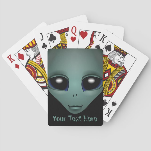 Niedliche Alien Kartenspielen Personalisierter ET  Spielkarten (Rückseite)