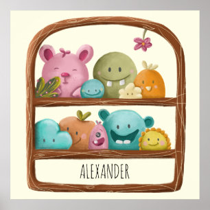 Niedliche Alien Monster Toys Personalisiert Kids R Poster