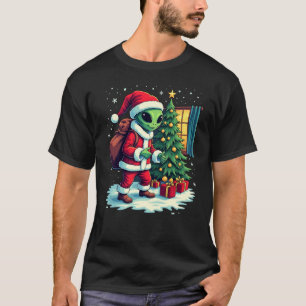 Niedliche Alien Santa T-Shirt - Lieferung von Weih