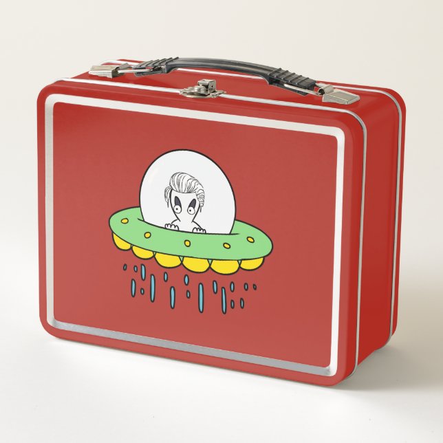 NIEDLICHE ALIEN UFO METALL BROTDOSE (Vorderseite)
