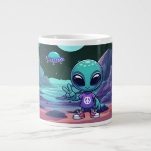 Niedliche Alien und Raumfahrt Jumbo-Tasse