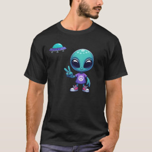 Niedliche Alien und Raumfahrt T-Shirt