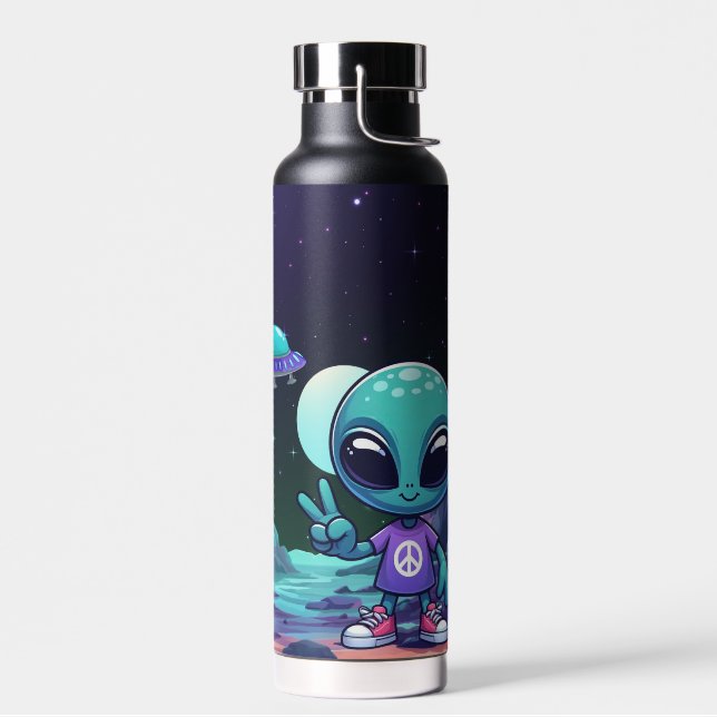 Niedliche Alien und Raumfahrt Trinkflasche (Links)