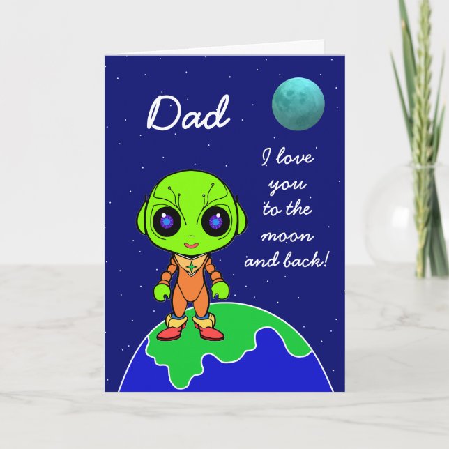 Niedliche Alien Vathers Day Card von Jo Images Ankündigung (Vorderseite)