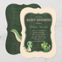Niedliche Alligator Green Cactus Baby Shower lädt 