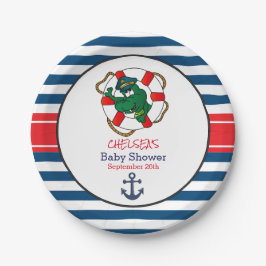 Niedliche Alligator Kinderdusche Pappteller