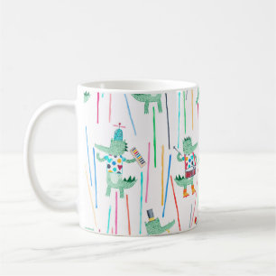 Niedliche Alligatoren mit Musikinstrumenten. Water Kaffeetasse