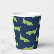 Niedliche Alligatoren Muster Geburtstagspapier-Cup