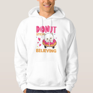 Niedliche Alpaca Funny Animes in Donut Pink Hoodie